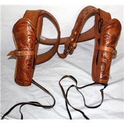 Leather Holster Belt With 2 Holsters