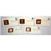 Image 1 : Six First Edition Stamps w/ 22K Gold Copy of Stamp