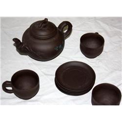 Vintage Asian Teapot w/ Cups and Saucers