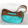 Image 1 : Turquoise & Brown Design Of Crocodile Skin Purse