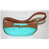 Image 2 : Turquoise & Brown Design Of Crocodile Skin Purse