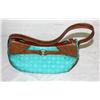 Image 3 : Turquoise & Brown Design Of Crocodile Skin Purse