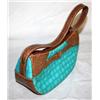 Image 4 : Turquoise & Brown Design Of Crocodile Skin Purse