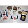 Lot of Collectible Medals, Cards, Belt Buckle