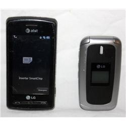 2 Cell Phones AT&T, LG Touch Screen &