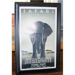 Framed Picture Of A Elephant 26" x 15"
