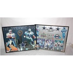 2 Dallas Cowboy Framed Posters With 25 Cards