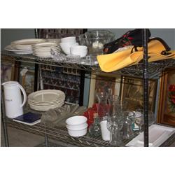 Half Rack of Misc. Glass and Purses