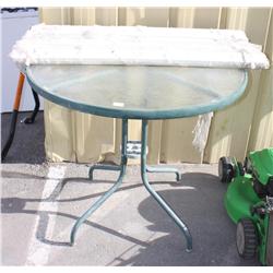 Round Patio Table & Misc. Blinds