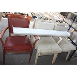 Lot of 5 Chairs & 1 Light Fixture