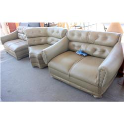 Leather Tan Sectional Sofa & Couch