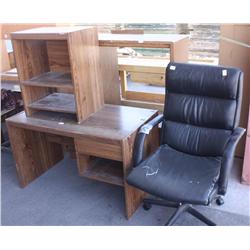 Office Chair, Desk & Entertainment Center