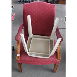 Red Chair & Plastic Stool