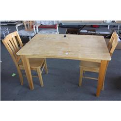 Wooden Table & 2 Chairs
