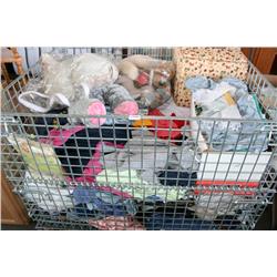 Basket Of Misc. Clothes & Dolls