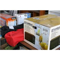 Table lot-Kenmore Microwave, Holmes Heat and More