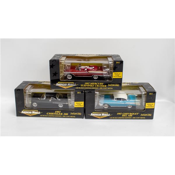 AMERICAN MUSCLE LOT OF THREE 1:43 SCALE