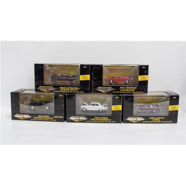 AMERICAN MUSCLE LOT OF FIVE 1:64 SCALE
