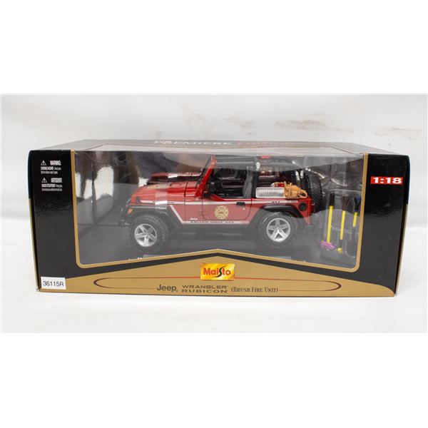 MAISTO JEEP WRANGLER RUBICON BRUSH FIRE UNIT RED