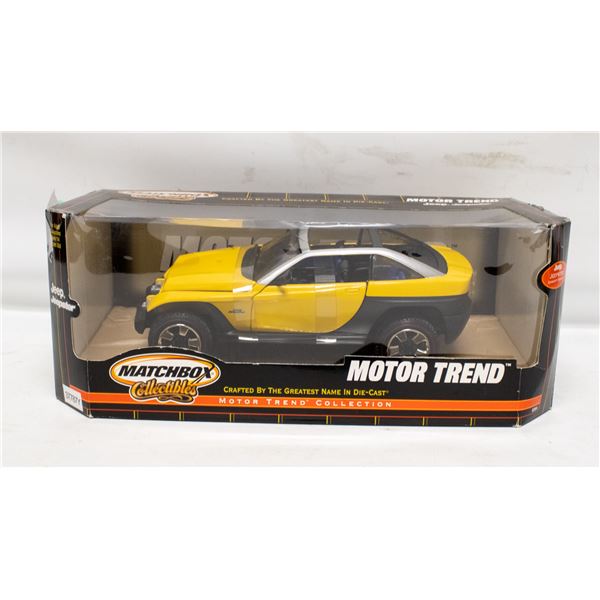 MATCH BOX JEEP JEEPSTER CONCEPT MOTOR TREND YELLOW