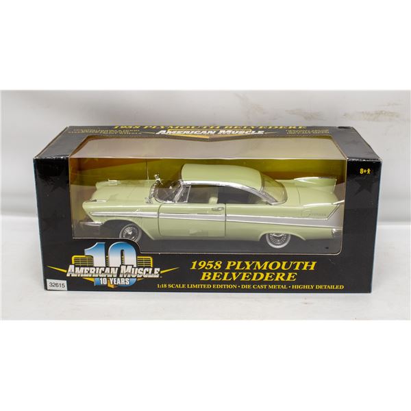 AMERICAN MUSCLE 1958 PLYMOUTH BELVEDERE LT GREEN