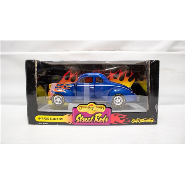 AMERICAN MUSCLE 1940 FORD STREET ROD FLAMES BLUE