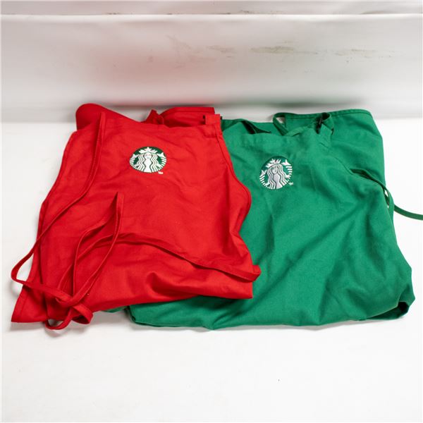 STARBUCKS RED AND GREEN APRONS