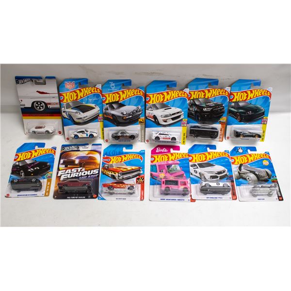 FLAT OF 12 ASSORTED HOTWHEELS