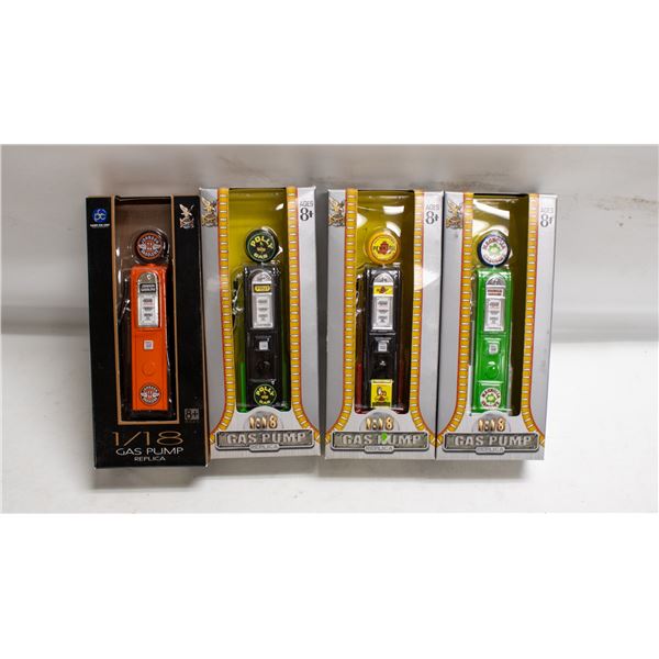 1/18 GAS PUMPS - 4 PENZOIL/POLY/JOHNSON/MAGNOLIA
