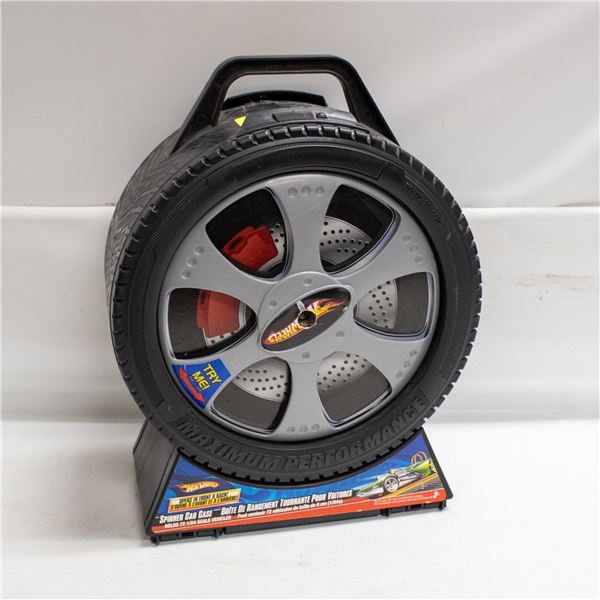 HOT WHEELS SPINNER CAR CASE HOLDS 72 CARS BLACK