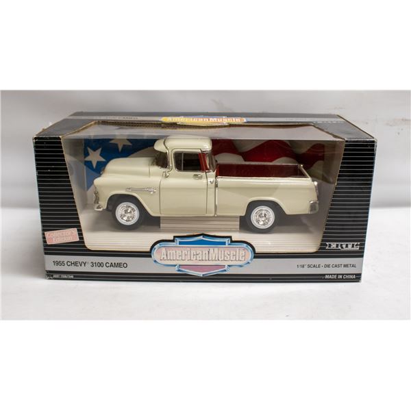 AMERICAN MUSCLE 1955 CHEV 3100 CAMEO TRUCK WHITE