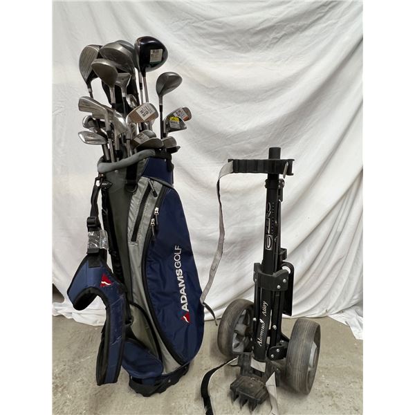 Adams Golf Bag with Clubs and  Caddie