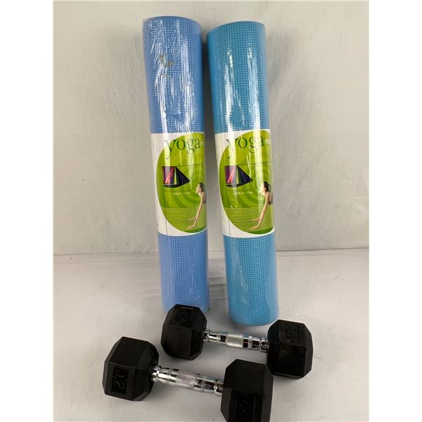 Yoga Matts and Dumbbells