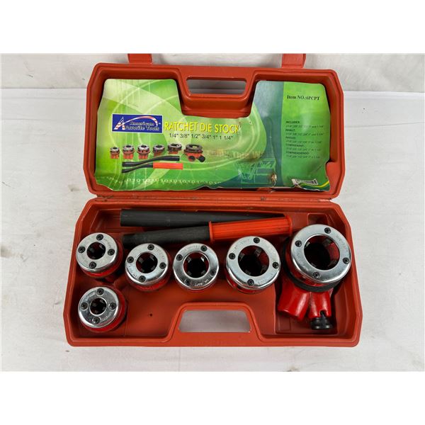 Large Ratchet Die Stock Set