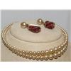 Vintage Pearl Choker Necklace and Earring Set
