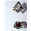 AAA Garnet & Mother Of Pearl Ring Qty 2