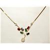AAA Pearl, Ruby Sapphire & Emerald Ladies Necklace