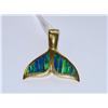 Image 1 : AAA Black Australian Opal Tail Whale Design Pendan