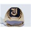 Image 1 : Onyx Initial "J" Hand Made Men's Ring