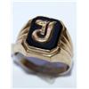 Image 2 : Onyx Initial "J" Hand Made Men's Ring