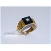 Diamond & Onyx Natural 24Kt Nugget Men's Ring