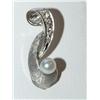 3.00mm White Pearl & Diamonds Ladies Pendant