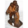 Image 1 : Wooden Sculpture Of A Gorilla Holding A Lady