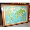 Image 1 : Framed World Map 56" x 78"