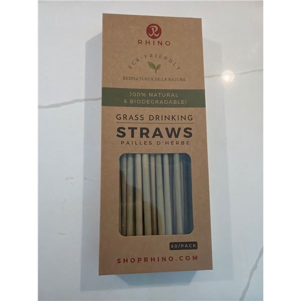 Rhino grass drinking straws 50 pack