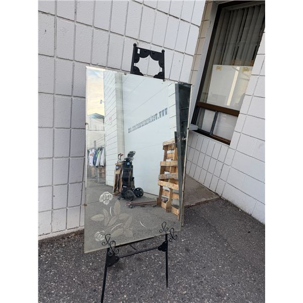 Vintage etched mirror