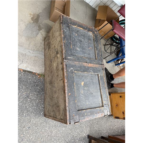 Antique wood chest 41 1/2" x 21 1/2" x 22" tall