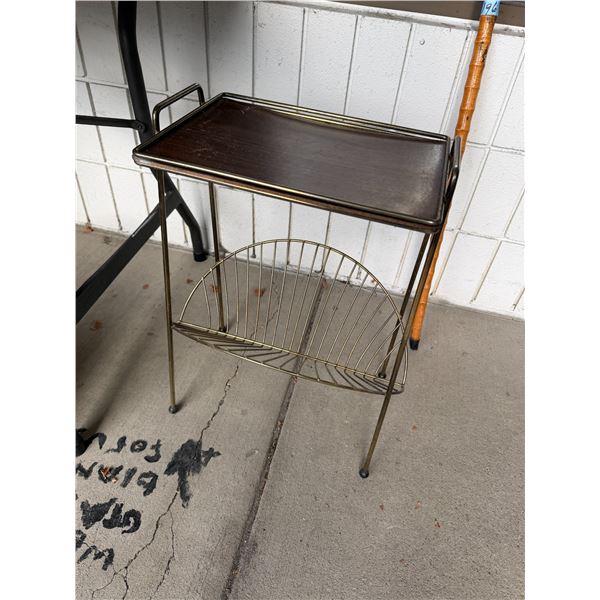 Vintage Side Table Withe magazine stand 17 1/2" x 10" x 22 1/2" tall