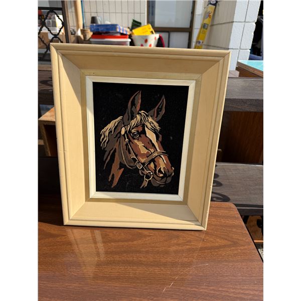 Velvet horse artwork 12" x 14"