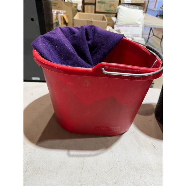 VILEDA mop, bucket, and some material
